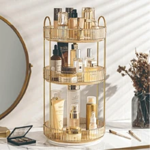 3 Tier Makeup Organizer 360 Degree Rotating Transparent Cosmetic Storage Box With Spinning Skincare Shelf Beauty Display Rack For Dressing Table - 預設 - 查看 7