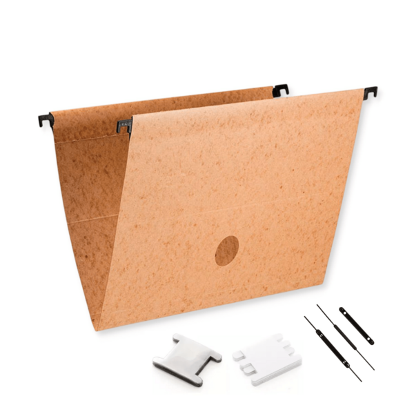 Pasta Suspensa Kraft 170g com Visor Etiqueta e Grampo Dello pacote 10 unidades