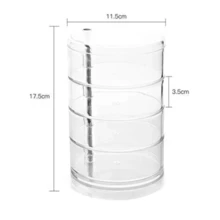 Porta Joia Bijuterias Com 5 Andares Organizador Laços Anel Brincos Pulseiras Acrílico Penteadeira - Transparente - Visão 4