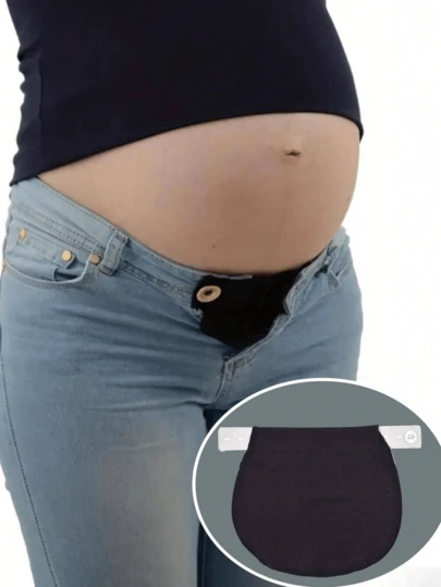 1pc/2pcs Maternity Waistband Extender, Elastic Waist Extender For Pregnant Women, Adjustable Pants Extender Buckle, Unisex