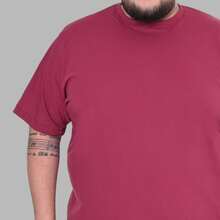 Character Design Shirt Plus Size Men's T-Shirt - Maroon - View 4
