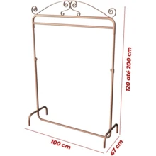 VALE MIXX HOME Vintage Fashion Show Clothes Rack 1.00m To Equip Your Store Or Closet - 乾枯玫瑰色 - 查看 2