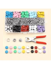 50/100 piezas Kit de botones a presión de metal vibrantes y duraderos con alicates, adecuado para principiantes y profesionales para manualidades DIY, ropa, bolsos, suministros de costura