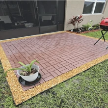 Interlocking Deck Plastic Floor Tiles (12"X12") - 27 Piece Set, Non-Slip & Durable For Patio, Balcony, Garage, Poolside - Brown - brown(27pcs) - 查看 2
