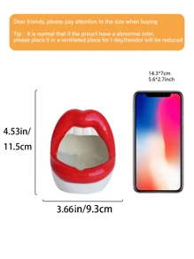 装饰性树脂红唇形花瓶 - 多功能 1 件，可容纳多肉植物、仙人掌或作为独特的烟灰缸 - 现代家居和客厅装饰 - 彩色 - 查看 7