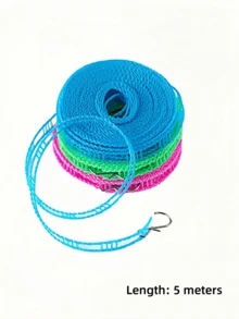 One Piece Is 5 Meters Long. The Red Lantern 520 Windproof And Sun - Resistant Clothesline, The 5 - Meter Non - Slip Clothesline, The Anti - Fall Fence - Style Trapezoidal Outdoor Clothes - Hanging Rope Is Lightweight And Multi - Functional. It Is Very Suitable For Traveling/Trips And Outdoor Camping. You Can Hang Clothes Outdoors Without Installing A Permanent Line. - Multicolor - View 5