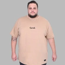 Camisa Desenho Personagem Plus Size Masculina Camiseta - Bege - Visão 2