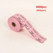 1 rollo de 1000 boletos de rifa, azul, verde, morado (múltiples opciones de color), rollo doble, boletos para eventos, entrada, recompensa de clase, recaudación de fondos y premios (500 pares)