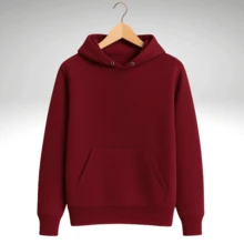 Unisex  Sweatshirt Premium Cotton 24-Hour Shipping Casual Flannel - 紫紅色 - 查看 1