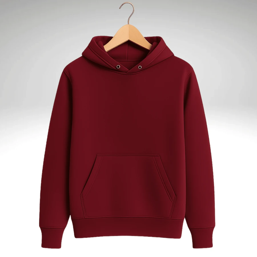 Unisex Sweatshirt Premium Cotton 24-Hour Shipping Casual Flannel - 紫紅色 - 查看 1