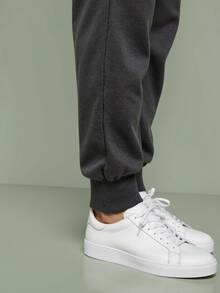 Debex Men's Thick Flannel Jogger Winter Cold Sweatpants - 深灰色 - 查看 5