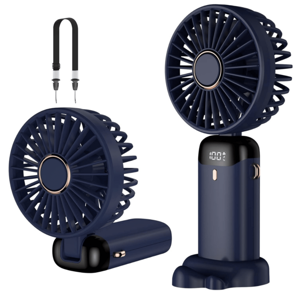 1 Pieza de Mini Ventilador Portátil Ligero para Niñas y Niños, Recargable por USB, con Cordón, Soporte para Teléfono Móvil, Pantalla de Notificación, Aromaterapia, Uso Personal, Ajuste de Cinco Velocidades, Gran Capacidad, Bajo Costo, Difícil de Usar, Ventilador Multifuncional para Colgar en el Cuello, Adecuado para Regalos, Deportes al Aire Libre, Playa, Piscina, Trabajo Escolar, Viajes Diarios, Estudio de Estudiantes, Uso Diario Universal