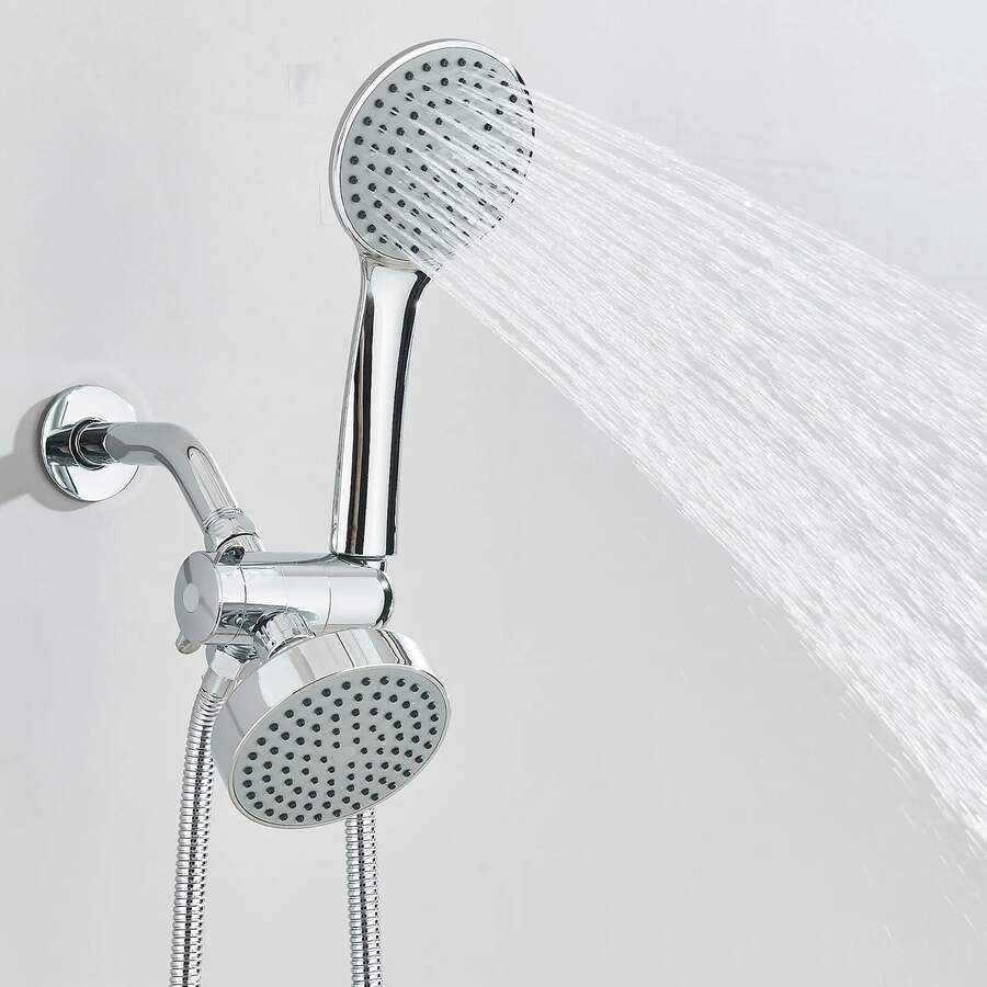 Cabezal De Ducha Fijo Redondo De 4 Pulgadas Cromado – 5 Modos De Lluvia Ajustable, Montaje En Pared