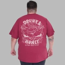 Character Design Shirt Plus Size Men's T-Shirt - Maroon - View 1