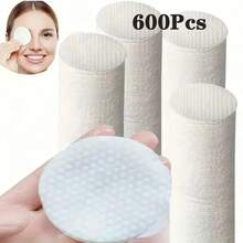 1200 miếng bông tẩy trang hình bầu dục, thích hợp sử dụng cho mặt, bông tẩy trang chất lượng cao, không gây dị ứng, không xơ vải, phù hợp với mọi loại da, khăn ướt dùng một lần, khăn lau mặt không dệt. - trắng - Xem 10
