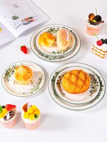 10/25 件植物纤维纸盘，桉树绿叶和鼠尾草绿叶一次性纸盘，派对生日餐盘，可容纳 25 位客人，用于派对装饰、生日、送礼 - 彩色 - 查看 4