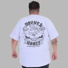 Character Design Shirt Plus Size Men's T-Shirt - Grey - View 1