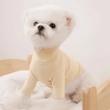 Maglietta a collo alto tinta unita, indumenti per animali domestici in pile caldi per l'autunno/inverno