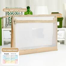 A4 Mesh Document Bag With Zipper – Waterproof Office File Organizer Pouch With Label Pocket For School & Work