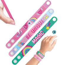 2/3pcs Creative DIY Diamond Painting Bracelets, Dotted Diamond Wristbands, Children EVA Handmade Diamond Stickers, Handmade DIY Snap Bracelets, Educational Toy Set, Perfect Gift For Girls - Gift, Christmas Gift, Holiday/Birthday Gift, Gift, Toy - Multicolor - View 2