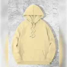 Moletom Masculino Casual com Estampa Geométrica e Frase Inspiradora, Tecido de Malha de Algodão , Gola com Capuz, Modelagem Regular, Temporada Primavera/Outono - Design Desconhecido Tem Infinitas Possibilidades - Bege - Visão 2