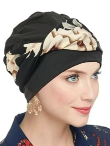 1pc Fashion Headband Headscarf Turban Twist Headwear Floral Print Accessory - Multicolor - View 4