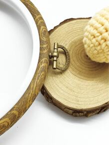 复古绣花箍 - 圆形/椭圆形仿木纹绣花箍，适用于刺绣工艺品、缝纫和 DIY 十字绣框架的辅助工具