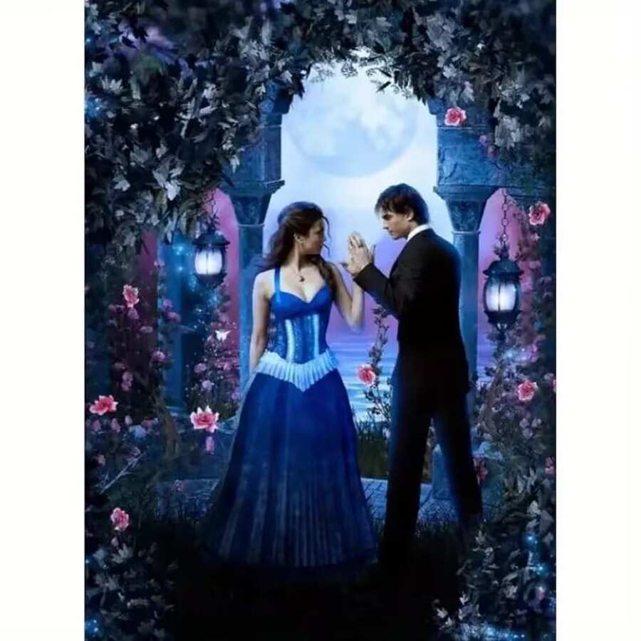 Full Round 5D Rhinestone Diamond Painting Kit Vampire Couple Cross Stitch 3d Diamond Embroidery Mosaic Gift Home Decor - Multicolor - View 1