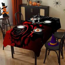 1/20pcs Halloween Tablecloth, Vintage Luxury Floral Pattern Tablecloth - Perfect For Halloween, Parties And Family Gatherings - Durable Polyester, Machine Made, Festive Tablecloth, Halloween Themed Tablecloth