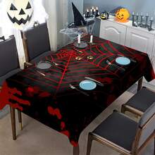 1/20 Stücke Lebendige Halloween Tischdecke - Rotes Spinnennetz Muster Tischdecke - Perfekt für Halloween, thematische Partys und Heimdekoration, Dekorationen, schützende Tischdecken, Partydekorationen