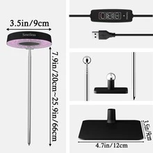 2/4pcs, Grow Lights Indoor Plants,  Full Spectrum LED Plant Grow Light, Seedling Starter Light, Compact Plant Lamp, Full Spectrum Solar-Mimicking Plant Lamp- Adjustable Height & Brightness For Indoor Plants (Succulents, Flowers And Small Plants), ‌Smart Hydroponic Grow Light System With Auto-Dimming & Timer - Energy Efficient LED For Indoor Water-Based Plant Farming. - Đen-4 cái - Xem 11