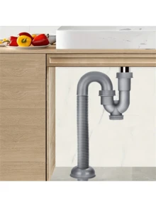 1 pezzo Tubo di scarico a forma di S per lavandino, Tubo di scarico per lavabo da 1,25 pollici, Tubo di scarico flessibile per lavandino anti-odore