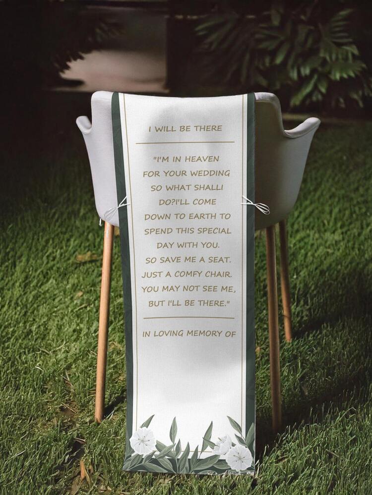Wedding, Event, Party, Conference Reserved Seat Sign Banner - Linen-Like Wedding Decor, Includes Condolences, Bereavement Gifts, Bridal Shower And High Chair Reservation Items - White - View 1