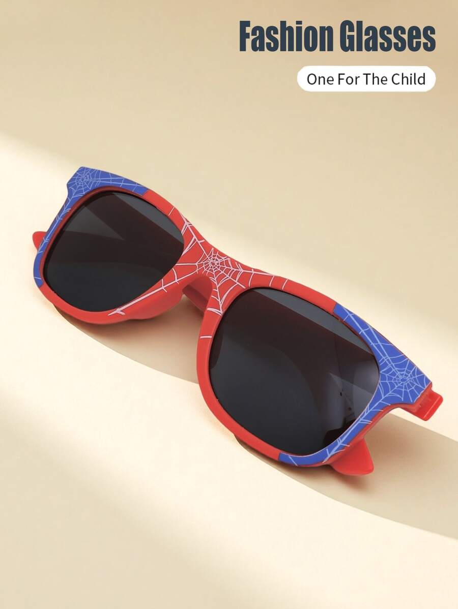 1 Pair Kids/Adults Spider Cartoon Frame Coated Lens Classic Retro Casual Fashion Glasses, Suitable For Daily, Holiday, Party Use
