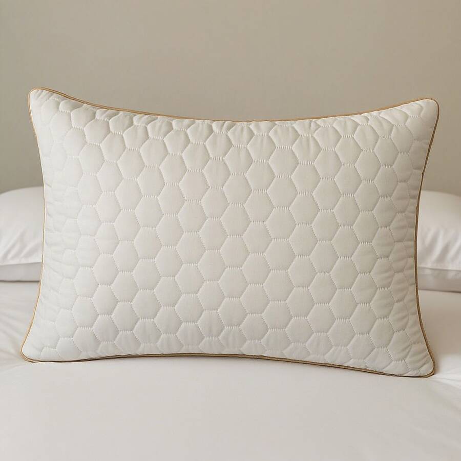 1Pc Hotel And Home Bed Pillow, Luxury Hotel Quality, Made With Premium Soft Feather Alternative Filling, Comfortable High Elasticity Pillows, Suitable For Bedroom, Guest Room, Dorm Room, 50*70cm - White - View 1