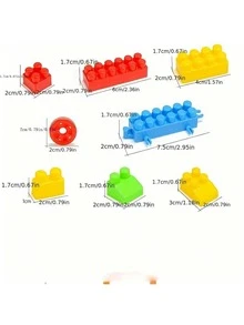 Children's Large Building Blocks Plastic Toy, DIY Assembly Early Education Puzzle Toy, Preschool Gift, Halloween, Christmas Gift - Multicolor - View 5
