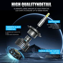 HYNBYZJ 2 件 3D 360 H7 LED 汽车大灯泡 Canbus H9 H11 雾灯 9006 Hb4 9005 Hb3 LED 即插即用汽车灯 6000K 12V - 白色 - 查看 2