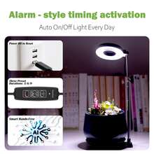 2/4pcs, Grow Lights Indoor Plants,  Full Spectrum LED Plant Grow Light, Seedling Starter Light, Compact Plant Lamp, Full Spectrum Solar-Mimicking Plant Lamp- Adjustable Height & Brightness For Indoor Plants (Succulents, Flowers And Small Plants), ‌Smart Hydroponic Grow Light System With Auto-Dimming & Timer - Energy Efficient LED For Indoor Water-Based Plant Farming. - Đen-4 cái - Xem 7