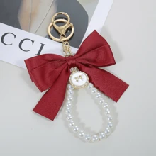 Elegante y de moda llavero colgante con lazo de cuentas - Rosa - Ver 4