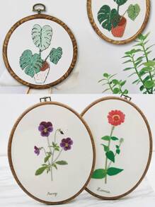 复古绣花箍 - 圆形/椭圆形仿木纹绣花箍，适用于刺绣工艺品、缝纫和 DIY 十字绣框架的辅助工具