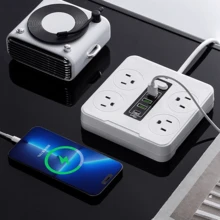 Eight-In-One Smart Power Strip With Multi-Function USB Socket With Long Line Switch, Porous Home High-Power Patch Panel - US B Type Plug(110-127V) - View 5