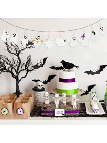 20pcs/30pcs/40pcs Halloween Decor Ghost Shape Home Decorative Accessories,Halloween Decorations,Cute Ghost Ornament,Spooky Home Decor,Haunted House Aesthetic, Halloween Decor Ghost Decor,Office Desk, Bookshelf, Home, Adds Halloween Atmosphere,Halloween Decor Fall Decor