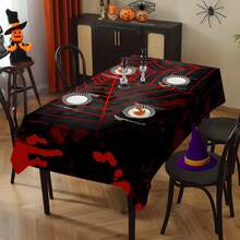 1/20 Stücke Lebendige Halloween Tischdecke - Rotes Spinnennetz Muster Tischdecke - Perfekt für Halloween, thematische Partys und Heimdekoration, Dekorationen, schützende Tischdecken, Partydekorationen