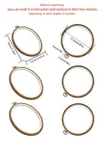 复古绣花箍 - 圆形/椭圆形仿木纹绣花箍，适用于刺绣工艺品、缝纫和 DIY 十字绣框架的辅助工具