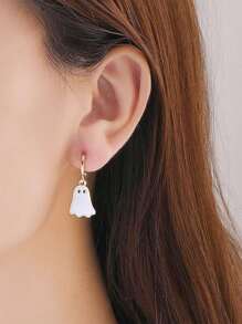 1 对可爱有趣的行走鬼耳环，适合女性万圣节派对装饰 - 幽靈耳環 - 查看 8