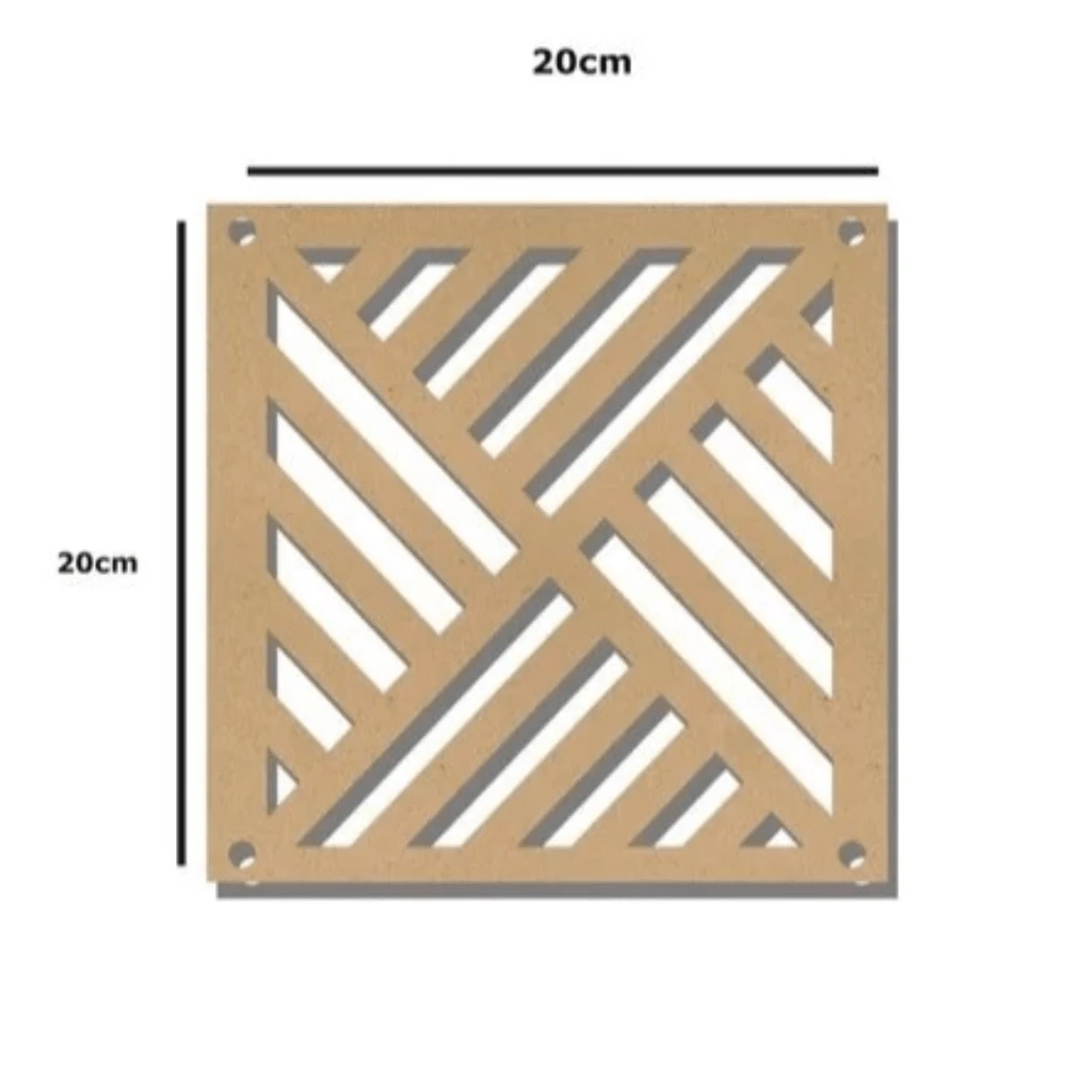 Kit Of 30 Cobogó 20x20 Cm MDF For Home Decoration, Bedroom, Living Room, Immediate Shipping - 交叉 - 查看 1