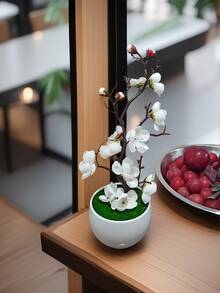 1 chậu cây bonsai hoa mai nhân tạo - Hoa giả sống động như thật, cây bonsai hoa mai bằng nhựa, thích hợp để trang trí bàn làm việc nhỏ trong nhà. - Nhiều màu - Xem 6