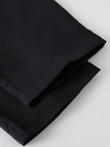 1pc Young Boys' Fashion Versatile Casual Comfortable Street Chic Commute School Vacation Daily Wear Dirt-Resistant Soft Multi-Pocket Straight Leg Cargo Pants, Spring/Summer/Autumn/Winter - Black - View 6