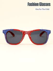 1 Pair Kids/Adults Spider Cartoon Frame Coated Lens Classic Retro Casual Fashion Glasses, Suitable For Daily, Holiday, Party Use