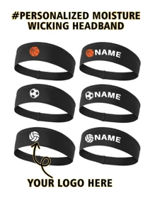Customized Sports Headband - Elastic Moisture-Wicking Headband For Running, Sports, Travel, Fitness, Basketball, Suitable For All Boys/Girls/Teenagers